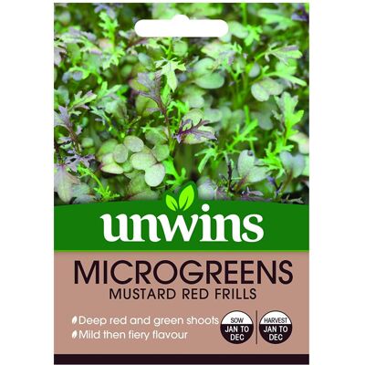 Unwins Easily Grow Your Own Microgreens Mustard Red Frills Veg Seeds Unwins Easily Grow Your Own Microgreens Mustard Red Frills Veg Seeds