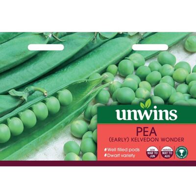 Unwins Grow Your Own Tasty Veg Seeds - Pea Early Kelvedon Wonder Unwins Grow Your Own Tasty Veg Seeds - Pea Early Kelvedon Wonder