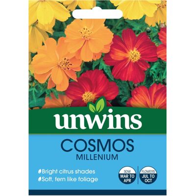 Unwins Grow Your Own Cosmos Millenium Citrus Shades Flower Seeds Unwins Grow Your Own Cosmos Millenium Citrus Shades Flower Seeds