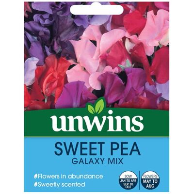 Unwins Flower Seeds Sweet Pea Galaxy Mix Easy To Grow Beautiful Flowers Unwins Flower Seeds Sweet Pea Galaxy Mix Easy To Grow Beautiful Flowers