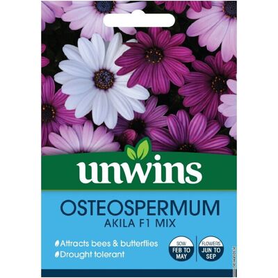 Unwins Grow Your Own Compact Osteospermum Akila F1 Mix Flower Seeds Unwins Grow Your Own Compact Osteospermum Akila F1 Mix Flower Seeds