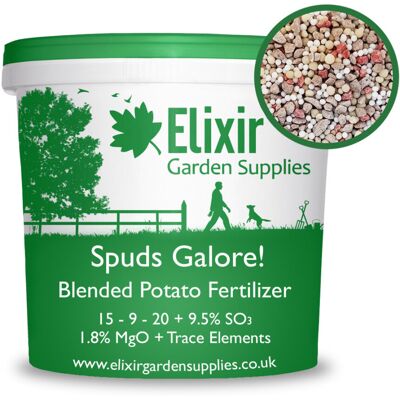 Elixir Garden Supplies (Tub, 10kg) Elixir Gardens Spuds Galore! Blended Potato Fertiliser/Plant Food Elixir Garden Supplies (Tub, 10kg) Elixir Gardens Spuds Galore! Blended Potato Fertiliser/Plant Food
