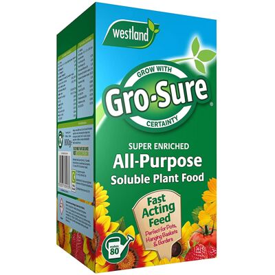 Gardman Gro-Sure All Purpose Fast Acting Soluble Plant Feed 80 Applications Gardman Gro-Sure All Purpose Fast Acting Soluble Plant Feed 80 Applications