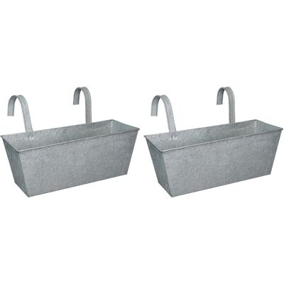 Selections Zinc Balcony Hanging Garden Planters (Set of 2) Selections Zinc Balcony Hanging Garden Planters (Set of 2)