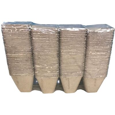 Selections 144 x 8cm Eco Square Fibre Biodegradable and Compostable Plant Pots Selections 144 x 8cm Eco Square Fibre Biodegradable and Compostable Plant Pots