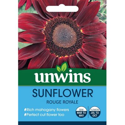 Unwins Grow Your Own Edible Flowers Rich Red Petal Sunflower Rouge Royale Seeds Unwins Grow Your Own Edible Flowers Rich Red Petal Sunflower Rouge Royale Seeds