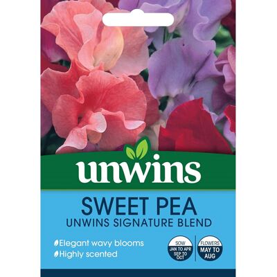 Unwins Grow Your Own Garden Flowers Sweet Pea Signature Blend Seeds Packet Unwins Grow Your Own Garden Flowers Sweet Pea Signature Blend Seeds Packet