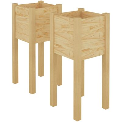 vidaXL 2x Solid Pine Garden Planters - Garden Planter vidaXL 2x Solid Pine Garden Planters - Garden Planter