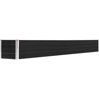 vidaXL Garden Raised Bed Galvanized Steel 320x40x45cm Anthracite - Garden Raised Bed vidaXL Garden Raised Bed Galvanized Steel 320x40x45cm Anthracite - Garden Raised Bed