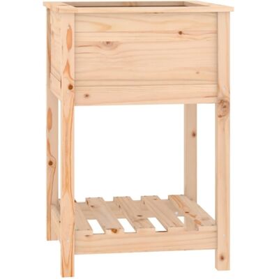 vidaXL Solid Wood Pine Planter with Shelf - Planter - Brown vidaXL Solid Wood Pine Planter with Shelf - Planter - Brown