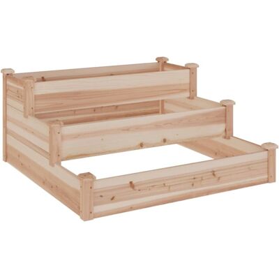 vidaXL Garden Raised Bed 120x120x56 cm Solid Wood Fir - Garden Raised Bed vidaXL Garden Raised Bed 120x120x56 cm Solid Wood Fir - Garden Raised Bed