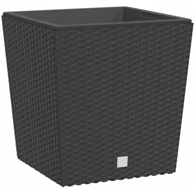 vidaXL Brown 21/32 L Rattan Planter with Removable Insert - Garden Decor vidaXL Brown 21/32 L Rattan Planter with Removable Insert - Garden Decor