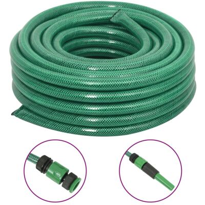 vidaXL Garden Hose with Fittings Set Green 10 m - Garden Hose vidaXL Garden Hose with Fittings Set Green 10 m - Garden Hose
