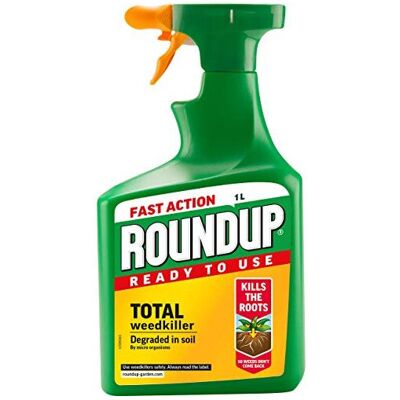 Roundup Total Fast Action Weed Killer 1 Litre Kills weeds & roots in 1-2 days, r Roundup Total Fast Action Weed Killer 1 Litre Kills weeds & roots in 1-2 days, r