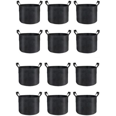 Unbranded 12-pack Grow Bags 5 Gallon, Thick Fabric Planter Bags For Vegetables, Sturdy Han Unbranded 12-pack Grow Bags 5 Gallon, Thick Fabric Planter Bags For Vegetables, Sturdy Han