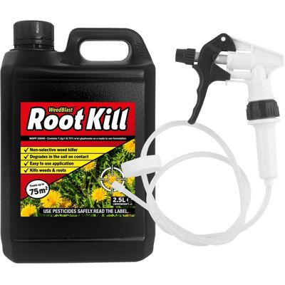 Unbranded WeedBlast RootKill Glyphosate Weedkiller 2.5L Long hose trigger Unbranded WeedBlast RootKill Glyphosate Weedkiller 2.5L Long hose trigger