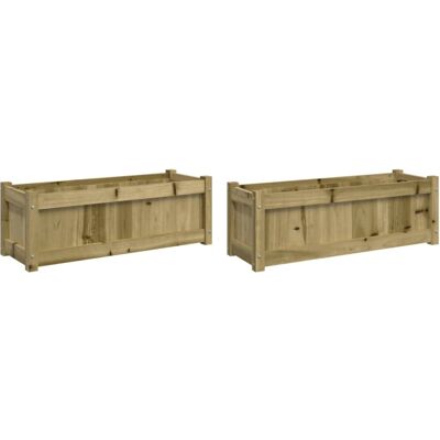 vidaXL Garden Planters Impregnated Pine Wood 2 pcs - Garden Planters vidaXL Garden Planters Impregnated Pine Wood 2 pcs - Garden Planters