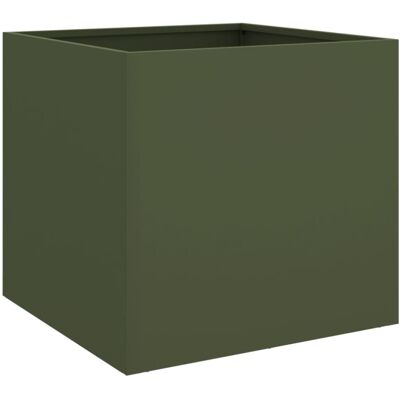 vidaXL Olive Green Steel Planter 42x40x39 cm - Planter vidaXL Olive Green Steel Planter 42x40x39 cm - Planter