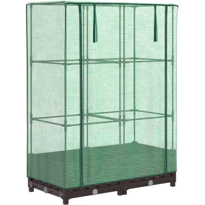 vidaXL Raised Bed with Greenhouse Cover - Garden Planter Rattan Look vidaXL Raised Bed with Greenhouse Cover - Garden Planter Rattan Look