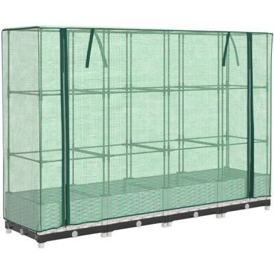 vidaXL Raised Bed with Greenhouse Cover 160x40x123 cm - Raised Bed with Greenhouse Cover vidaXL Raised Bed with Greenhouse Cover 160x40x123 cm - Raised Bed with Greenhouse Cover
