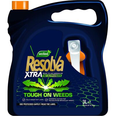 Resolva Xtra Weedkiller 3L - Glyphosate-Free, Bee-Friendly, Kills Weeds to Roots Resolva Xtra Weedkiller 3L - Glyphosate-Free, Bee-Friendly, Kills Weeds to Roots