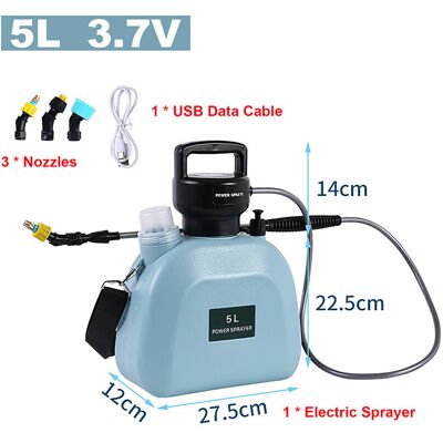 Maxpower (Blue-5L-3.7V) Electric Battery Sprayer Gardening Watering Flowers Can Agricultu Maxpower (Blue-5L-3.7V) Electric Battery Sprayer Gardening Watering Flowers Can Agricultu
