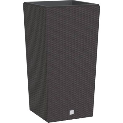 vidaXL Planter with Removable Insert Brown 21/49 L PP Rattan - Planter vidaXL Planter with Removable Insert Brown 21/49 L PP Rattan - Planter