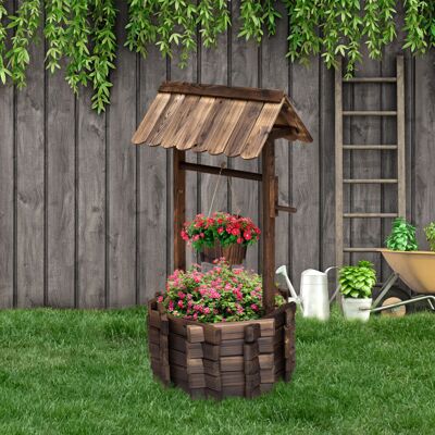 Outsunny Wishing Well Planter Bucket Home Decoration Garden Outdoor Backyard Outsunny Wishing Well Planter Bucket Home Decoration Garden Outdoor Backyard