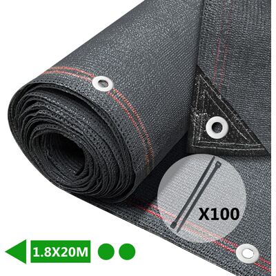 Vounot - Privacy Mesh 1.8×20m, HDPE privacy screen, Anthracite Vounot - Privacy Mesh 1.8×20m, HDPE privacy screen, Anthracite