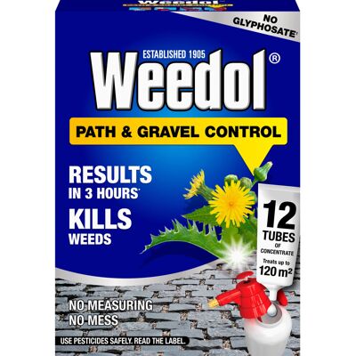 Weedol Path Weed Killer Liquid Concentrate 12 Tubes Treats 120m2 Garden Path & P Weedol Path Weed Killer Liquid Concentrate 12 Tubes Treats 120m2 Garden Path & P