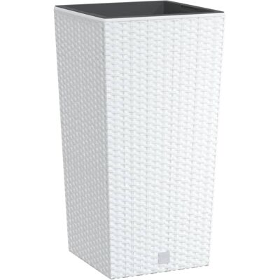 vidaXL - Planter - White - Removable inner - PP Rattan vidaXL - Planter - White - Removable inner - PP Rattan