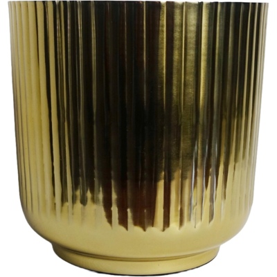 Leaf Gold Fluted Metal Planter - 20cm - Planter Leaf Gold Fluted Metal Planter - 20cm - Planter