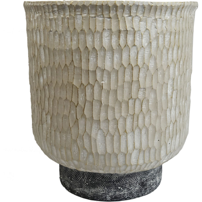 Leaf Coya Planter - 32cm Rustic Fibreglass Pot Leaf Coya Planter - 32cm Rustic Fibreglass Pot