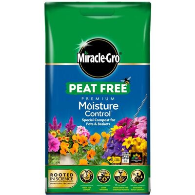 Miracle-Gro Miracle Gro Moisture Control Compost Pots & Baskets Peat Free 10L Miracle-Gro Miracle Gro Moisture Control Compost Pots & Baskets Peat Free 10L