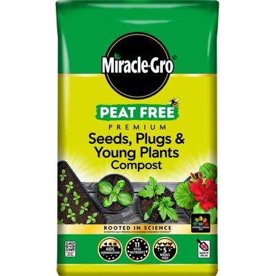 Miracle-Gro PEAT FREE Premium Seeds, Plugs & Young Plants Compost, 20 litre Miracle-Gro PEAT FREE Premium Seeds, Plugs & Young Plants Compost, 20 litre