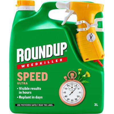 Roundup Speed Ultra (Glyphosate Free), Weedkiller, Manual Spray - 3 Litre Roundup Speed Ultra (Glyphosate Free), Weedkiller, Manual Spray - 3 Litre
