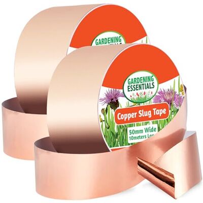 SOL 2pk Copper Slug Tape, 10m x 50mm WideCopper Tape Slug Repellent, Weatherproo SOL 2pk Copper Slug Tape, 10m x 50mm WideCopper Tape Slug Repellent, Weatherproo