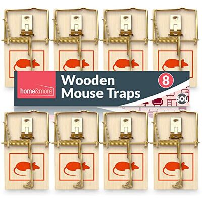 SOL 8pk Wooden Mouse Traps, Durable Reusable Snap Traps for Mice and Mousetrap R SOL 8pk Wooden Mouse Traps, Durable Reusable Snap Traps for Mice and Mousetrap R