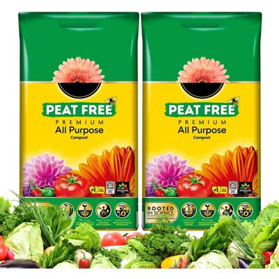 Topline Miracle Grow All Purpose Compost - 2 x 10L Multi Purpose Peat Free Compost for O Topline Miracle Grow All Purpose Compost - 2 x 10L Multi Purpose Peat Free Compost for O
