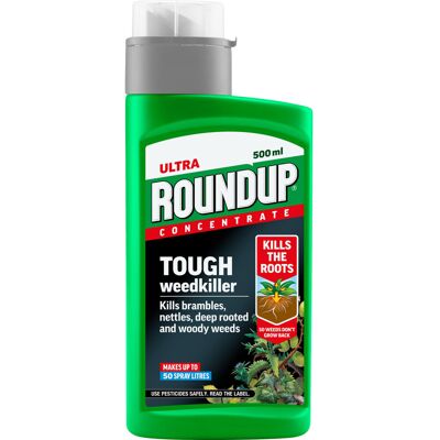 Roundup Ultra, Tough Weedkiller, Concentrate Liquid, 500 ml, Green Roundup Ultra, Tough Weedkiller, Concentrate Liquid, 500 ml, Green