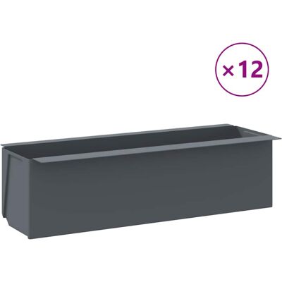 vidaXL Planter box for Euro pallets - 12 pcs Grey 36x13.5x9.5 cm PP vidaXL Planter box for Euro pallets - 12 pcs Grey 36x13.5x9.5 cm PP
