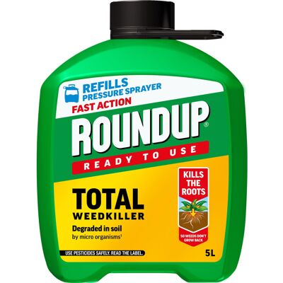 Roundup Fast Action Pump 'N Go Weed Killer 5L Refill, Clear, 112113 Roundup Fast Action Pump 'N Go Weed Killer 5L Refill, Clear, 112113