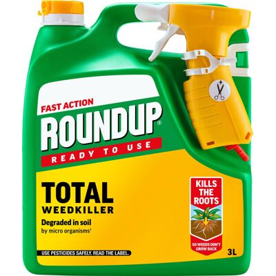 Roundup Fast Action Weedkiller, Ready to Use, Manual Spray, 3 Litre Roundup Fast Action Weedkiller, Ready to Use, Manual Spray, 3 Litre