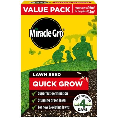 Miracle-Gro Quick Grow Lawn Seed 16m2 ryegrass fescues Fast Grass Seed 480g - Su Miracle-Gro Quick Grow Lawn Seed 16m2 ryegrass fescues Fast Grass Seed 480g - Su