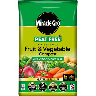 Miracle-Gro PEAT FREE Premium Fruit & Vegetable Compost with Organic Plant Food, Miracle-Gro PEAT FREE Premium Fruit & Vegetable Compost with Organic Plant Food,