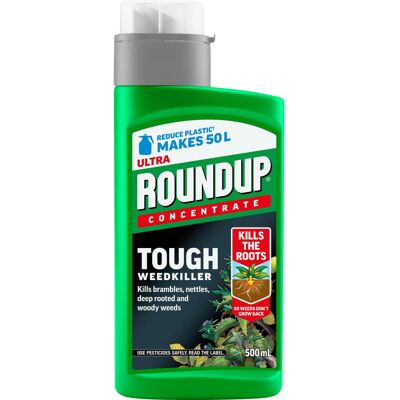 Roundup Ultra, Tough Weedkiller, Concentrate Liquid, 500 ml Roundup Ultra, Tough Weedkiller, Concentrate Liquid, 500 ml