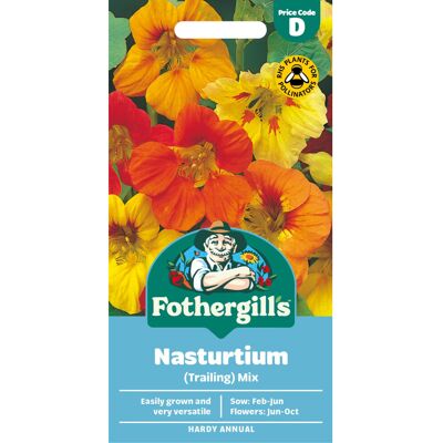 Mr Fothergill's Fothergill's Nasturtium (Trailing) Mixed Flower Seeds, 35 Seeds, Sow: Feb-Jun, O Mr Fothergill's Fothergill's Nasturtium (Trailing) Mixed Flower Seeds, 35 Seeds, Sow: Feb-Jun, O
