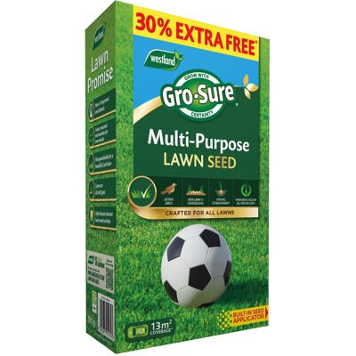 Westland Gro-Sure Multi Purpose Lawn Seed Box 10sq.m + 30% EF Westland Gro-Sure Multi Purpose Lawn Seed Box 10sq.m + 30% EF