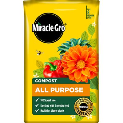 Miracle-Gro Premium All Purpose Compost, PEAT FREE, 40 Litre Miracle-Gro Premium All Purpose Compost, PEAT FREE, 40 Litre