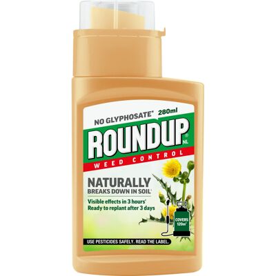 Roundup 100% NATURAL CONCENTRATE - 280 ml, Coverage 120 m² (Glyphsate Free Weed Roundup 100% NATURAL CONCENTRATE - 280 ml, Coverage 120 m² (Glyphsate Free Weed